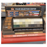 Flood Color Selection Center: Wood Stain Samples, Transparent and Solid Colors Display
