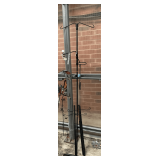 Black Metal Bird Feeder Pole Station with Hummingbird Chime