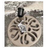 Cast Iron Patio Umbrella Base: Tan