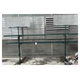 Green Steel Greenhouse Plant Display Rack: Multi-Tier, with 'Veggies and Herbs' Signs