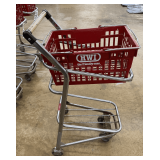 HWI Hardware Store Shopping Cart w/ Detachable Red Basket & Chrome Frame