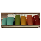 Colorful Plastic Planters: Blue, Teal, Green, Orange, Coral, and Red, Assorted Sizes
