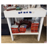 White Wood Two-Tier Retail Display Table