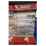 Retail Wall-Mount Pegboard Display Shelving: 4 Sections, with Rolling Shelf Units