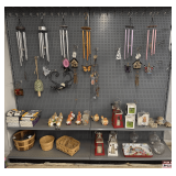 Home and Garden Decor: Wind Chimes, Figurines, Lanterns, Bushel Baskets, Night Lights, and Serving Trays