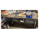 Service Bench with Components including Oregon Chainsaw Chains and Husqvarna Parts