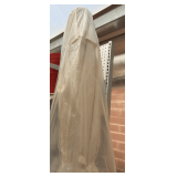 Patio Umbrella: Cream, in Plastic Wrap