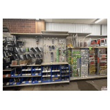 Retail Wall-Mount Pegboard Display Shelving: Single Section, Gray, Five Shelves