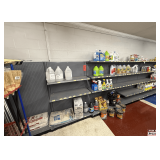 Wall-Mount Retail Display Shelving: 5 Sections,Gray Pegboard, Shelves
