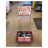 Retail Shopping Basket Holder with Six DoIt Center Aprons