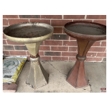 Metal Bird Baths: Gold and Copper Finish, Pedestal Style