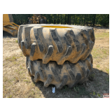 Two 24.5-32 Log Monster 345LS2 Tires On Wheels