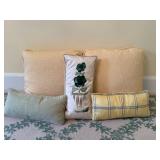 5 Decorative Pillows, Including Hand-Painted Desig
