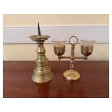 Brass Candle Holders, Single and Double Arm with G