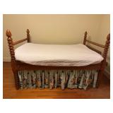 Wooden Spindle Post Daybed with Brass Accents