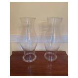 Large Clear Glass Storm Lantern Shades, 18 Inches