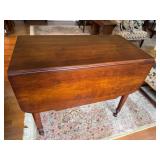 Solid Wood Drop-Leaf Table with Turned Legs