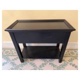 Black Wooden Table With Drawer and Shelf