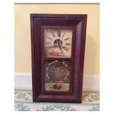 Wooden Case Clock with Glass Front, 25.5´´H x 15´´