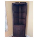 Wooden Corner Cabinet with Shelves and Doors