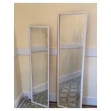 Rectangular Framed Mirrors in White Finish