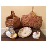 Woven Baskets and Ceramic Pieces