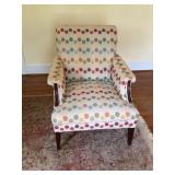 Upholstered Armchair with Polka Dot Pattern