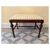 Padded Bench With Striped Upholstery