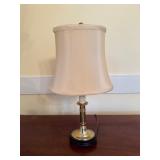 Vintage Brass Lamp With 17-Inch Tailored Shade
