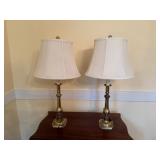 Matching 30-Inch Brass Table Lamps