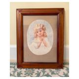 Framed Oval Portrait of Girl, 19´´x24.5´´