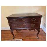 Mahogany Two-Drawer Chest with Brass Hardware