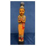 Thai Folk Art Carving of Praying Woman, 24.5 Inche