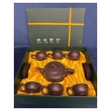 Small Ceramic Chinese Tea Set With Decorative Desi