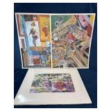 Signed Art Posters by Hal P. Moore and Matted Prin