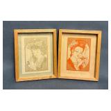 Framed Asian-Silhouettes ï¿½in Wooden Frames