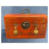 Small Asian Lacquered Chest With Inner Tray in Bol