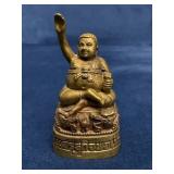 Small Brass Buddha Figure with Raised Arm