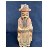 Chinese Wise Man Lu Carved Wood Figurine