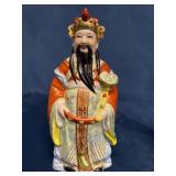 Ceramic Chinese Wise Man Figurine with Painted Det