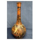 Tall Earthenware Vase with Narrow Neck and Natural