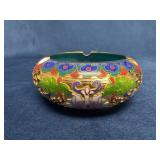 Small Cloisonnï¿½ Ashtray With Lotus Motif