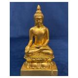 Bronze Gold-Tone Statuette of the Buddha