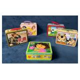 Five Metal Lunch Boxes Featuring Popular Character