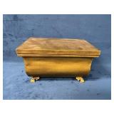 Gold-Tone Decorative Metal Box with Hinged Lid and