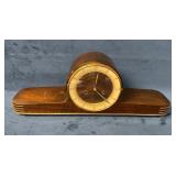 Original Mauthe Mantel Clock with Wood Case and Br
