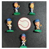 Five Baseball Player Miniature Figurines