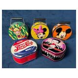 Five Character and Brand Themed Metal Lunchboxes