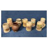9 - Decorative Beer Steins and One Ceramic Pitcher