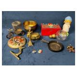 Decorative Items Including Brasswares, Figurine, a